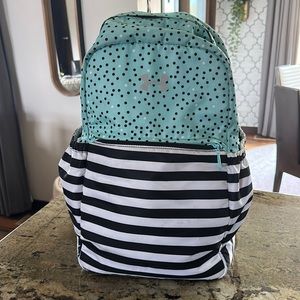 Under Armour light green, black & white backpack